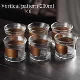 BINCOO Glass Cup Tea Coffee Mug Bamboo Ring Anti-Scalding High Temperature Resistant for Household and Office 150ML