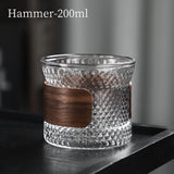 BINCOO Glass Cup Tea Coffee Mug Bamboo Ring Anti-Scalding High Temperature Resistant for Household and Office 150ML