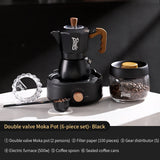 BINCOO Dual-valve Moka Pot Home Electric Stove Brewing Coffee Pot Small Espresso Hand-ground Coffee Maker Set