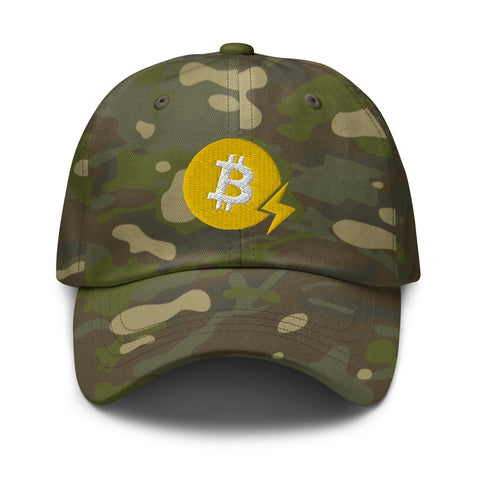 Bitcoin Lightning Multicam dad hat