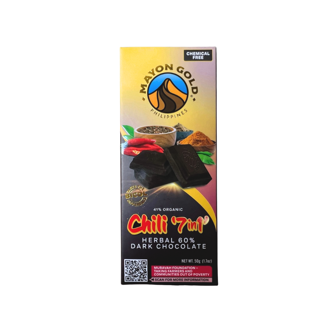 Mayon Gold Chili 7in1 Herbal 60% Dark Chocolate Bar