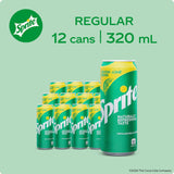 Sprite Regular Soda 320ml - Pack of 12 Cans