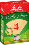 Melitta #4 Cone Coffee Filters, Unbleached Natural Brown