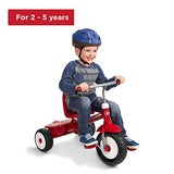 Radio Flyer Deluxe Steer & Stroll Ride-On Trike, Tricycle For Toddlers Age 2-5, Toddler Bike, Red