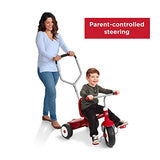 Radio Flyer Deluxe Steer & Stroll Ride-On Trike, Tricycle For Toddlers Age 2-5, Toddler Bike, Red