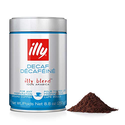 illy Decaffeinated Ground Espresso Coffee, Classic Medium Roast