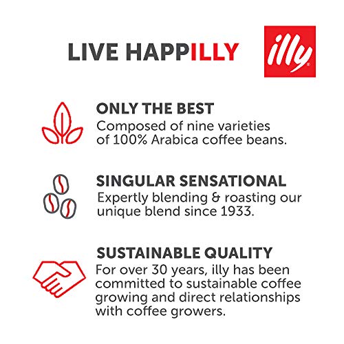 illy Decaffeinated Ground Espresso Coffee, Classic Medium Roast