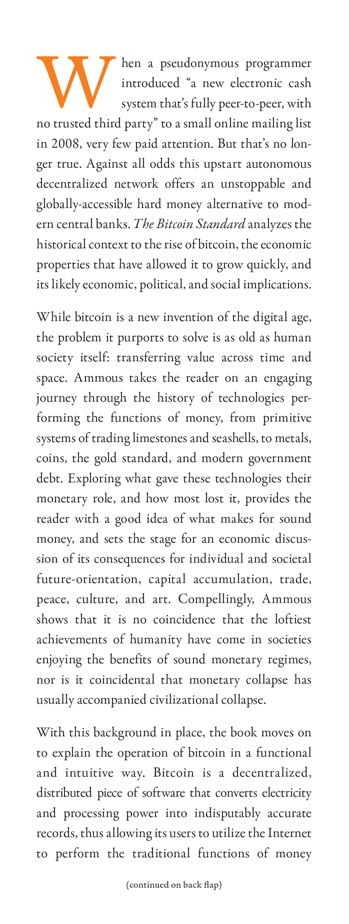 The Bitcoin Standard: The Decentralized Alternative to Central Banking