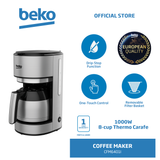 Beko Coffee Maker 8-cup Thermo Carafe 1000W CFM6401I