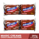 MAGIC Creams Choco Cream Crackers 10s x 28g x 2 packs, healthy cracker, snack food, biscuit, grocery item