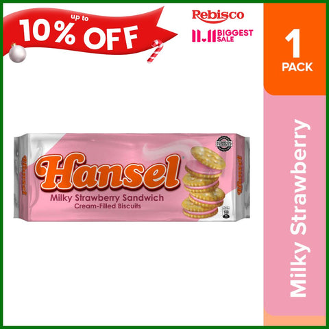 HANSEL MILKY STRAWBERRY SANDWICH 31G X 10PCS