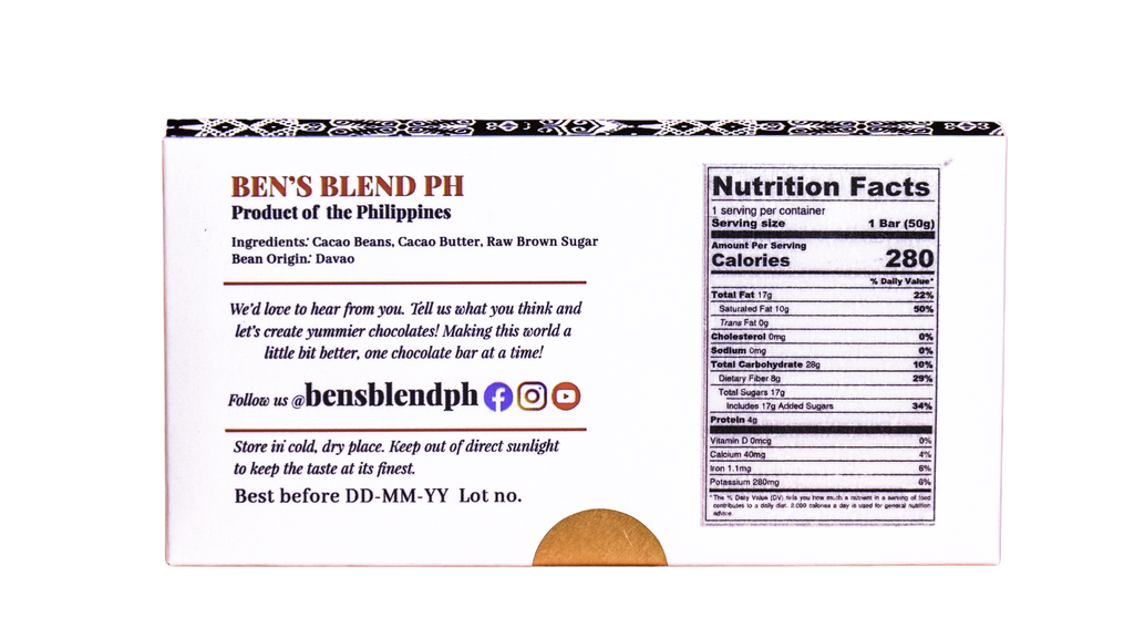 Ben's Blend PH Dark Chocolate Bar