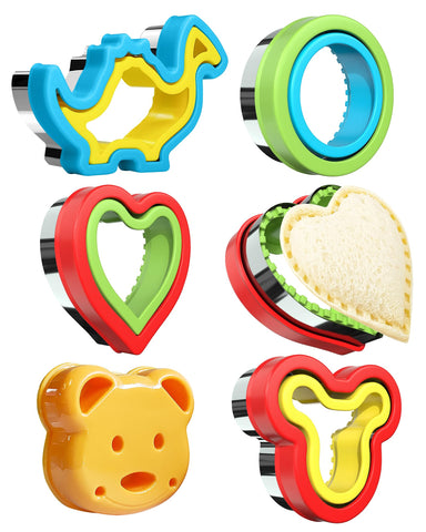 Sliafwh Sandwich Cutter and Sealer for Lunch - 5 PCS Uncrustable Maker for Lunchbox and Bento Box - Cookie Cutters