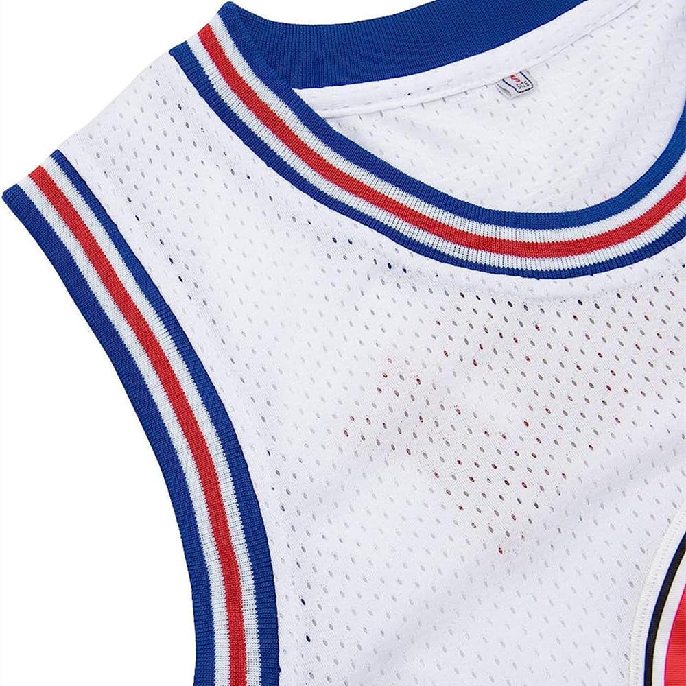 CAIYOO 23 Space Movie Basketball Jersey for Men 90s Hip hop Clothing (White, Large)