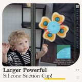 3PCS ALASOU Silicone Suction Cup Spinner Toys for 1 Year Old Boy Girl