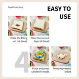 Sliafwh Sandwich Cutter and Sealer for Lunch - 5 PCS Uncrustable Maker for Lunchbox and Bento Box - Cookie Cutters