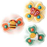 3PCS ALASOU Silicone Suction Cup Spinner Toys for 1 Year Old Boy Girl