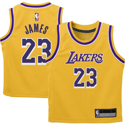 Lebron James Los Angeles Lakers NBA Kids 4-7 Yellow Gold Icon Edition Player Jersey