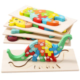 YySiRui 5 Pack Wooden Animal Toddler Puzzles for Kids Ages 3-5 Years Old