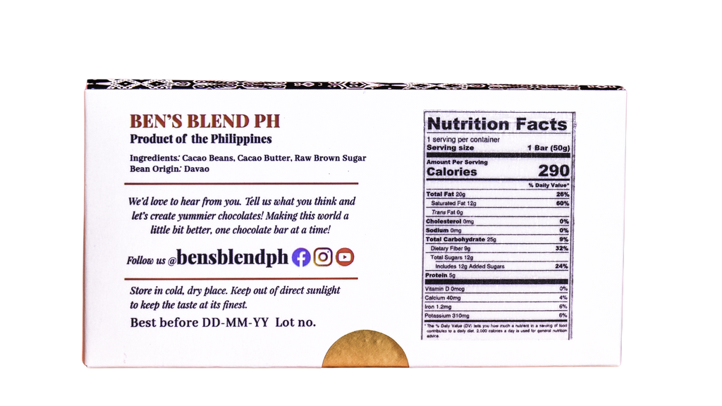 Ben's Blend PH Dark Chocolate Bar