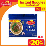 Lucky Me! Instant Noodle Soup Beef na Beef Multipack 55g x 6