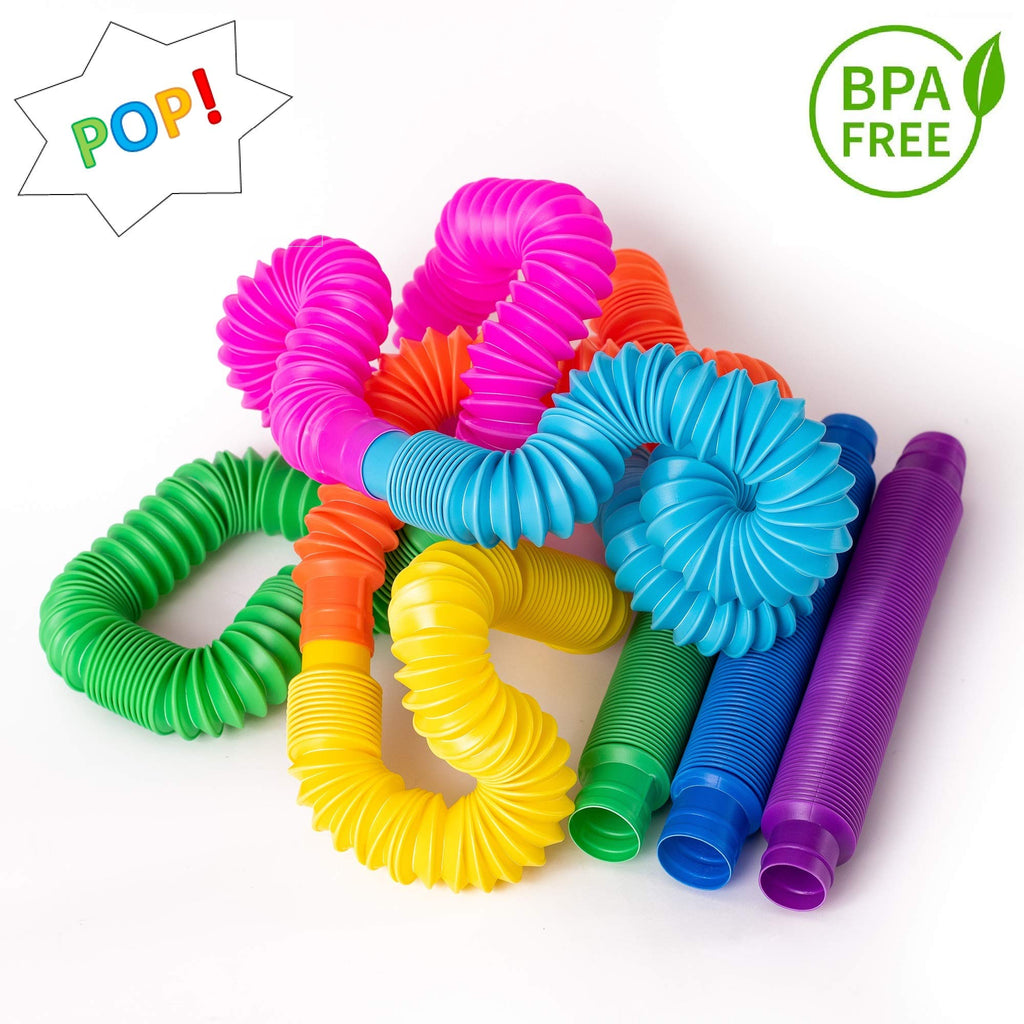 nutty toys 8pk Pop Tubes Sensory Toys (Large) Fine Motor Skills Learning