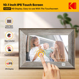 KODAK Wooden WiFi Digital Picture Frame, 32G 10.1 Inch