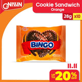 Bingo Cookie Sandwich Orange filled Choco 28g x 10