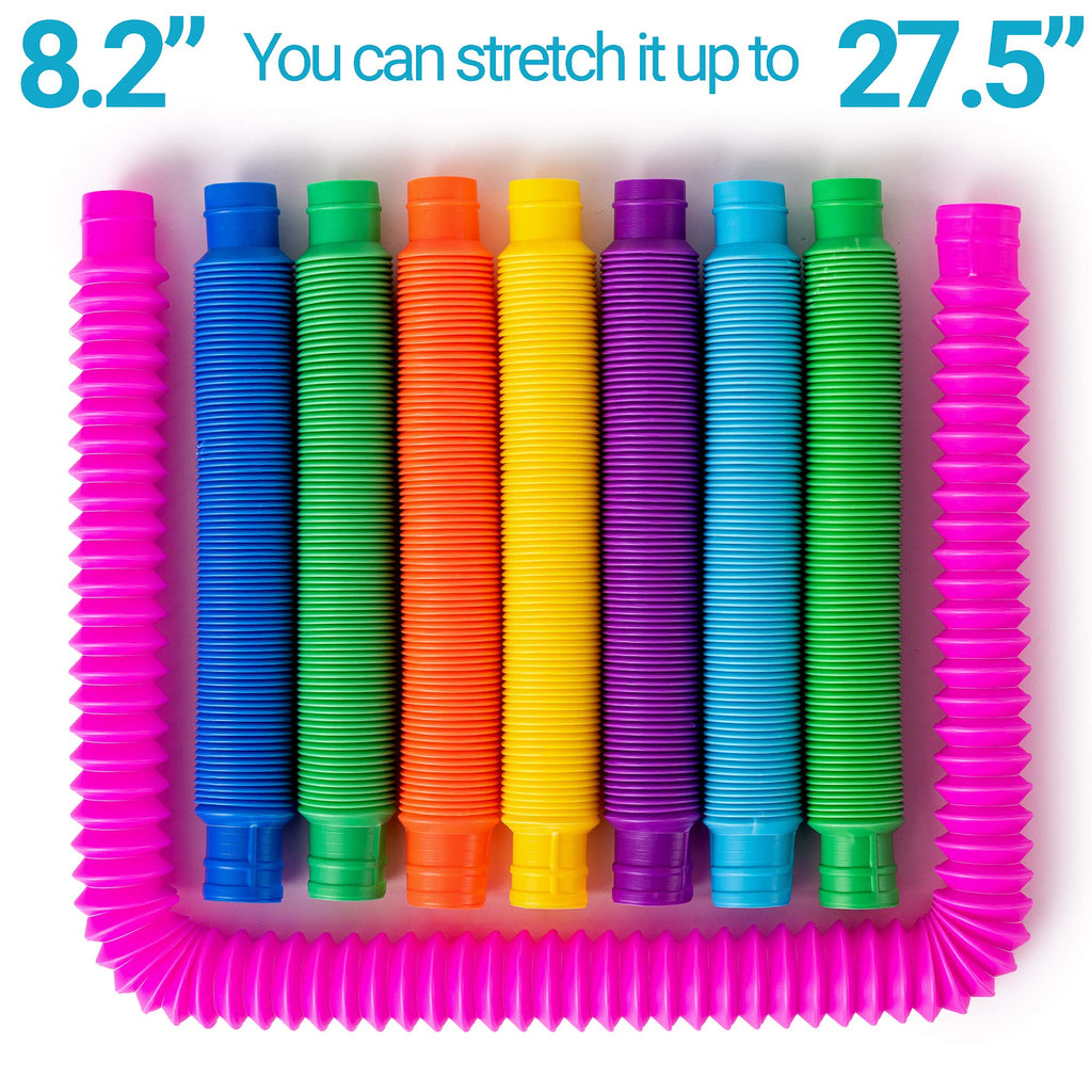 nutty toys 8pk Pop Tubes Sensory Toys (Large) Fine Motor Skills Learning