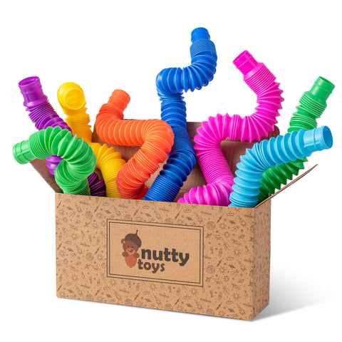 nutty toys 8pk Pop Tubes Sensory Toys (Large) Fine Motor Skills Learning