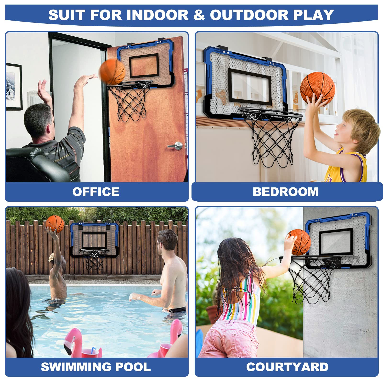 QDRAGON Mini Basketball Hoop, Over The Door Indoor