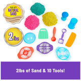 Kinetic Sand Ultimate Sandisfying Set, 2lb of Pink, Yellow and Teal Play Sand