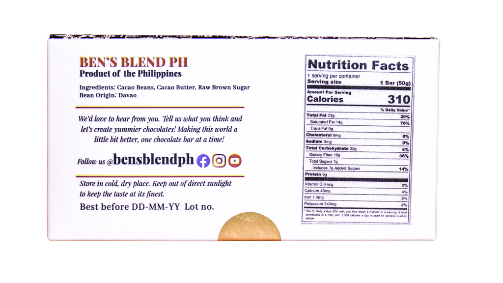 Ben's Blend PH Dark Chocolate Bar