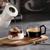 BINCOO Glass Coffee Mug with Spoon Tray Set Heat Resistant Latte Flower Mug Afternoon Tea Cup Suitable for Home Office 340ML