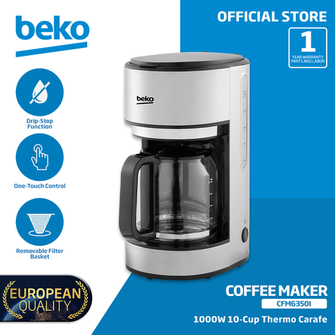 Beko Coffee Maker 10-cup Glass Carafe 1000W CFM6350I