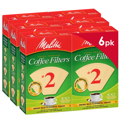 Melitta #2 Cone Coffee Filters, Unbleached Natural Brown