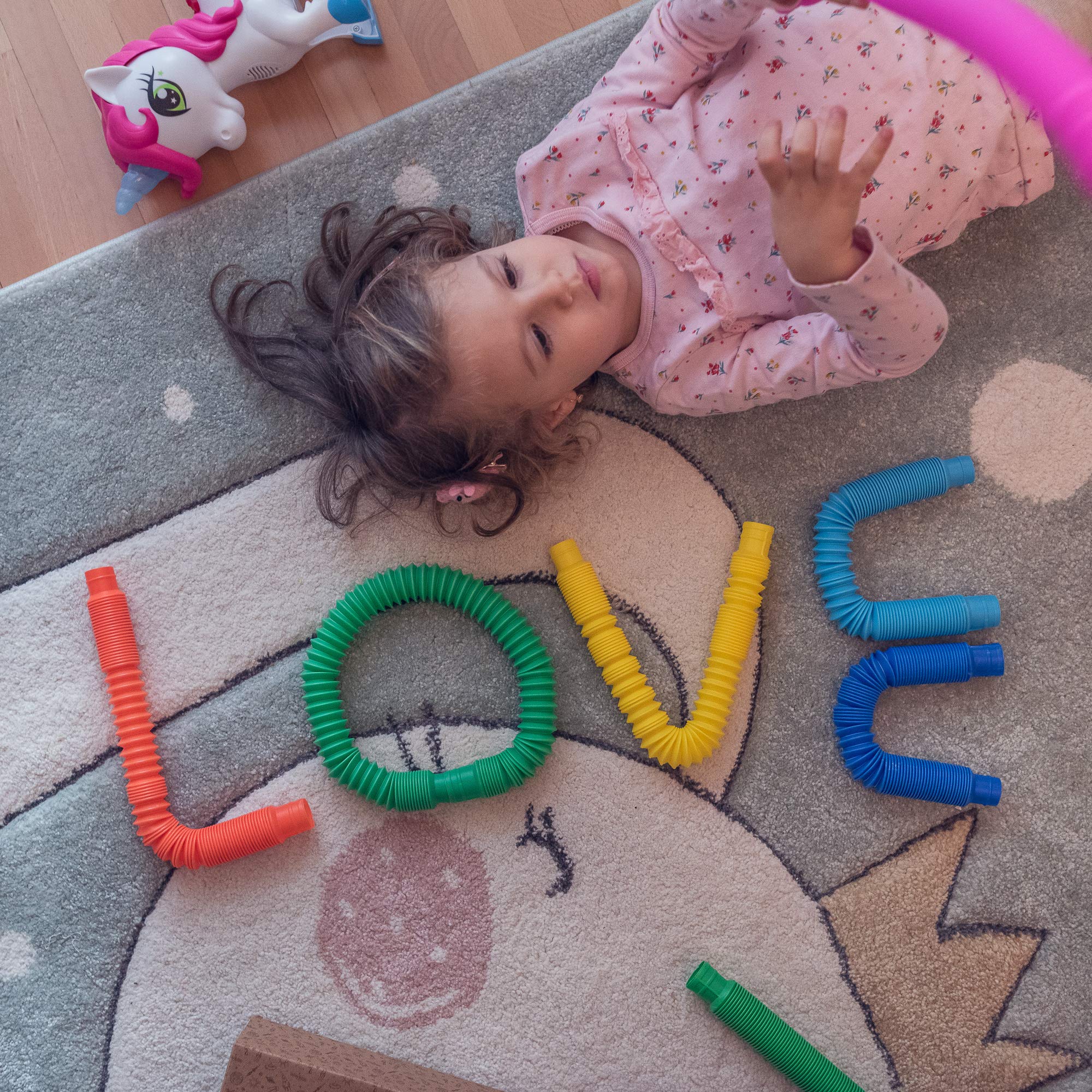 nutty toys 8pk Pop Tubes Sensory Toys (Large) Fine Motor Skills Learning