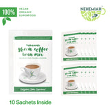 100% All Natural Green Coffee Bean Powder Mix with 5 Herbs Organic Non-GMO- 10pcs of 15g Sachets