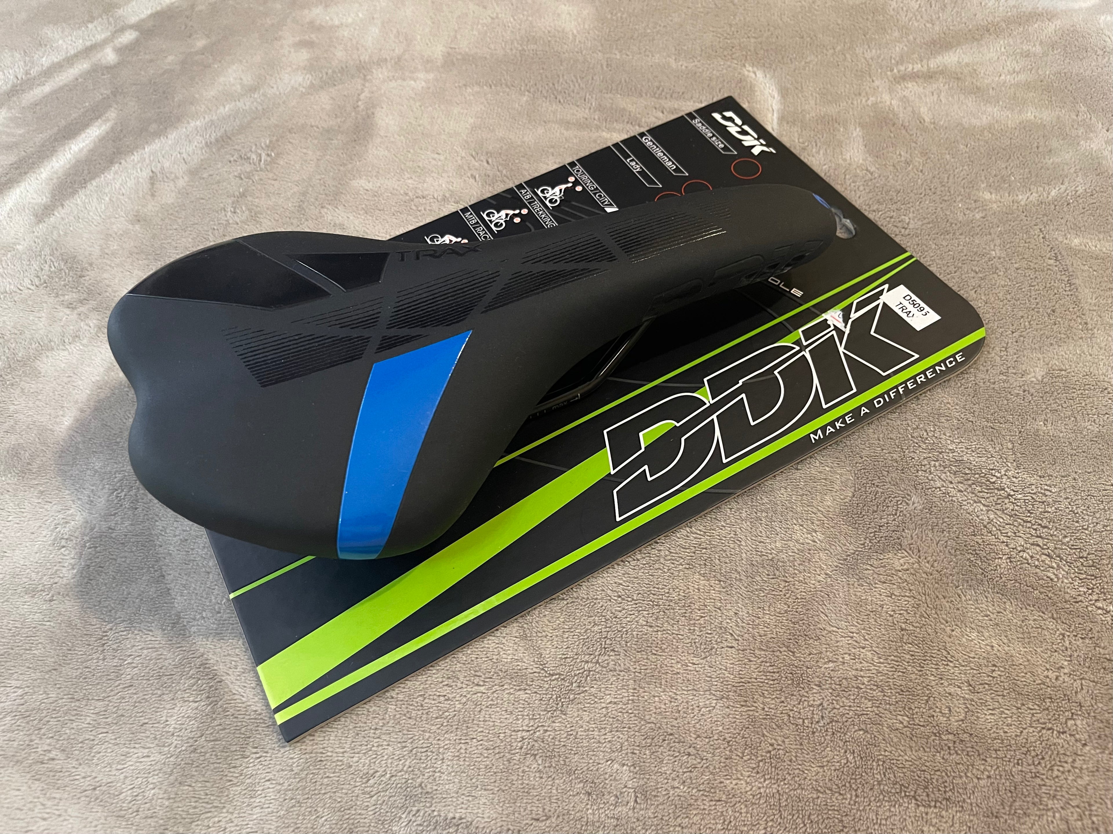 Bike Saddle Blue on Black