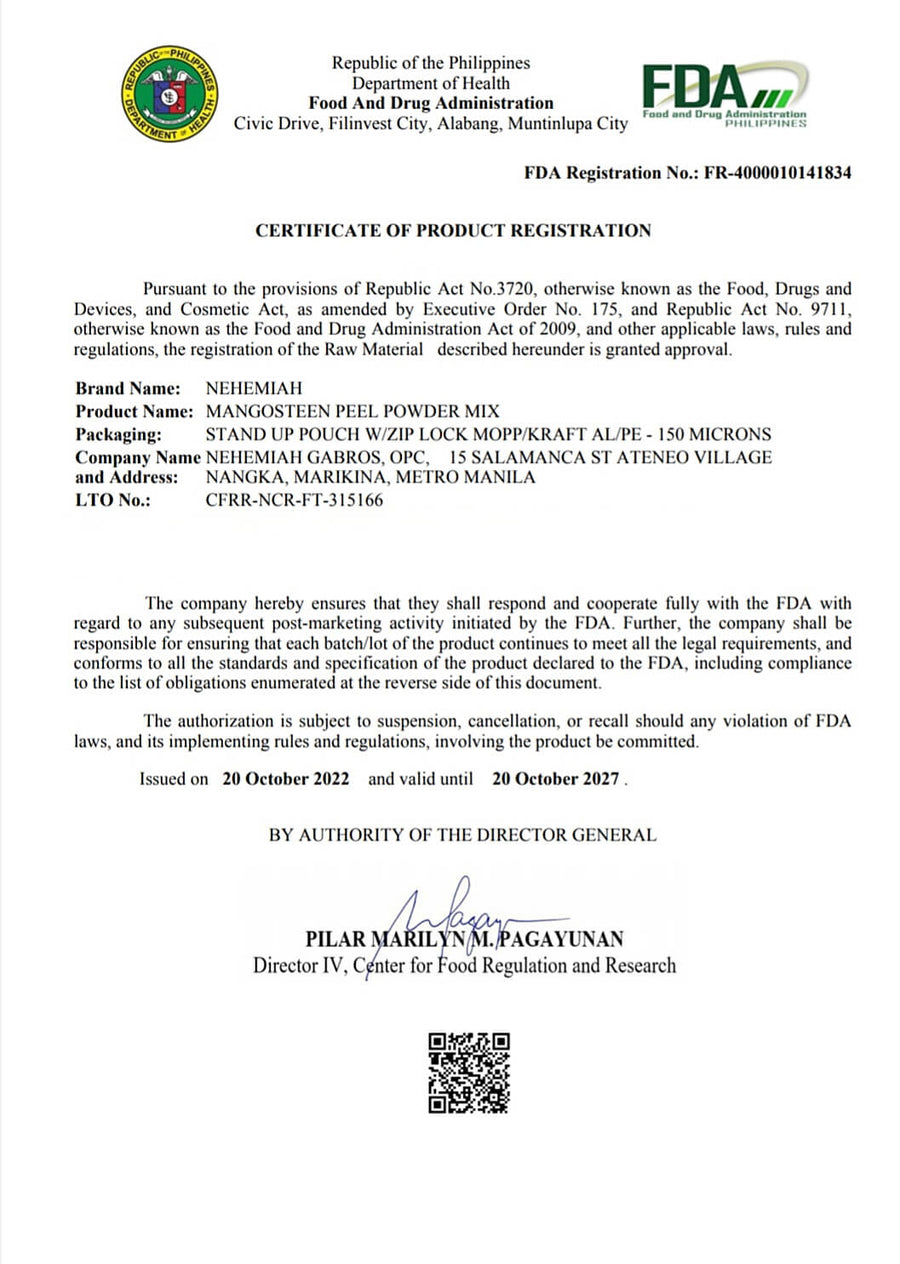 100% Natural Pure Mangosteen Powder - Organic Non-GMO