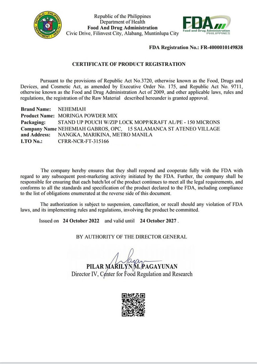 100% Natural Pure Moringa (Malunggay) Powder - Organic Non-GMO