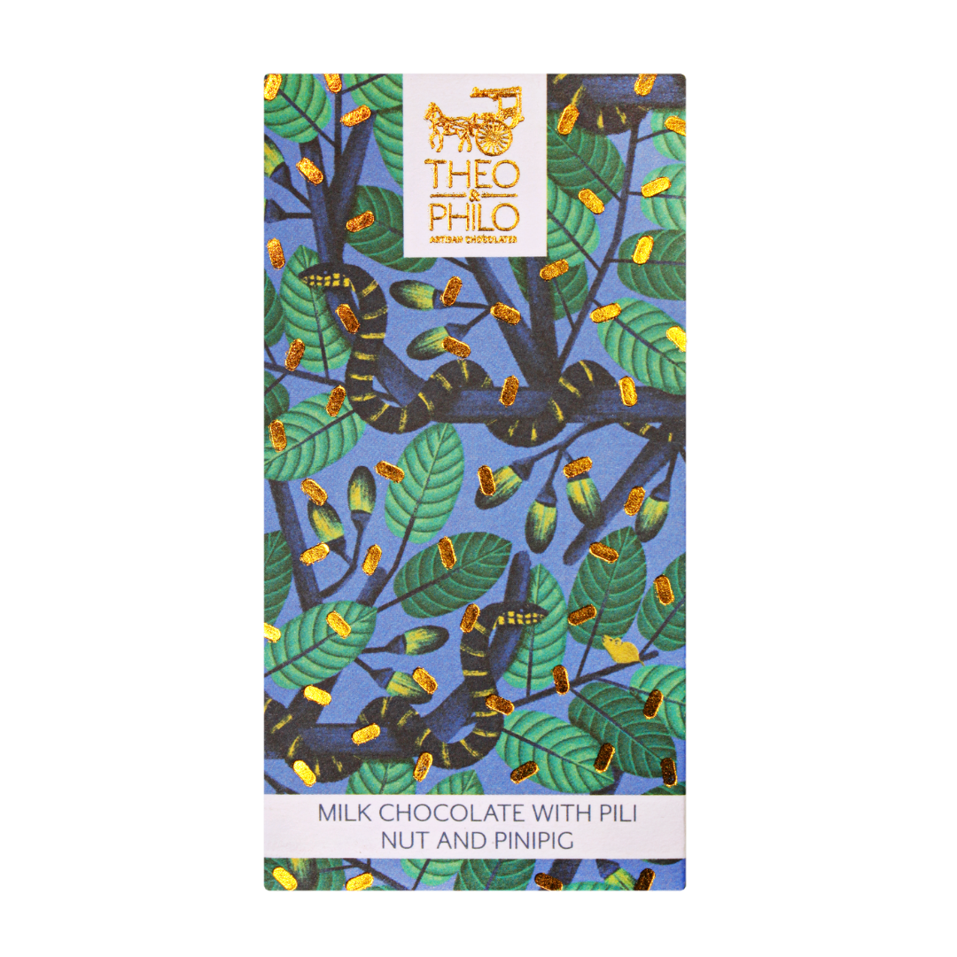 Theo and Philo Chocolates Milk Chocolate with Pili and Pinipig Bar