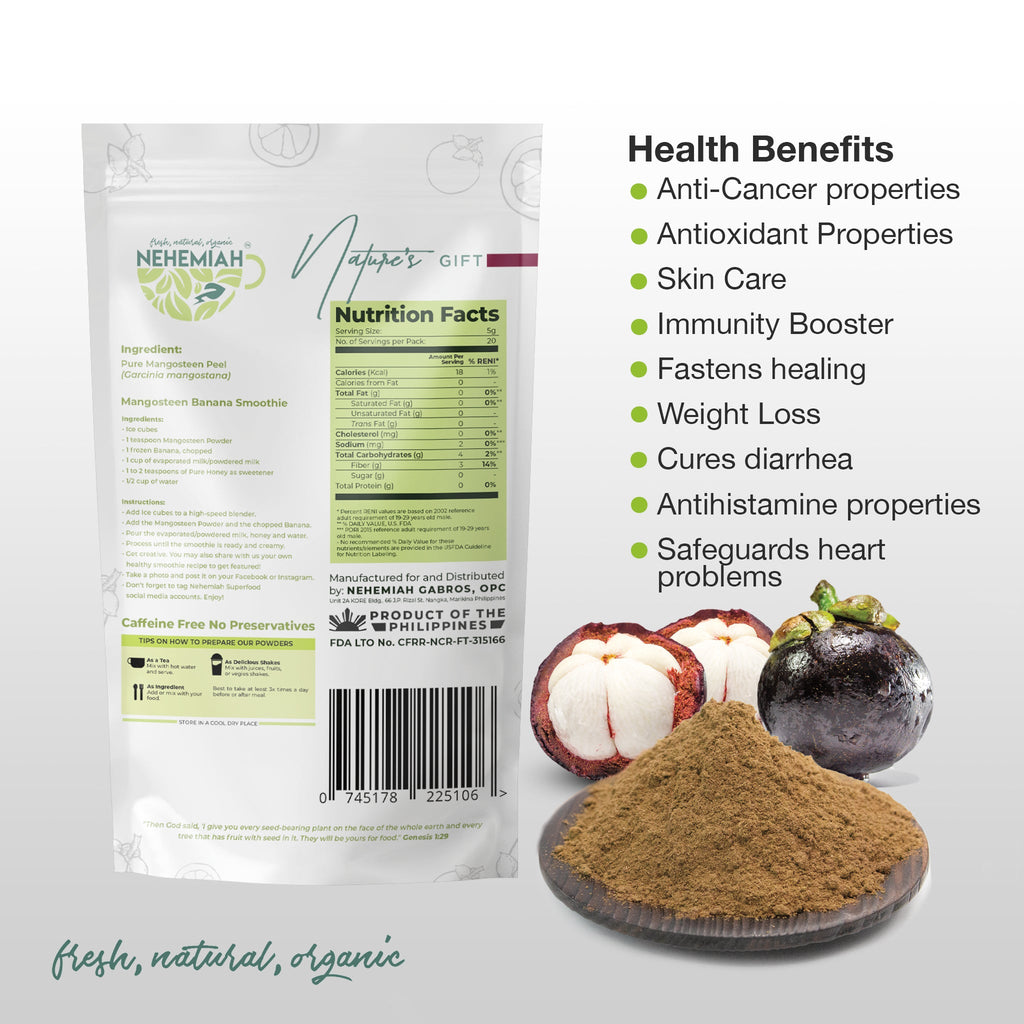 100% Natural Pure Mangosteen Powder - Organic Non-GMO