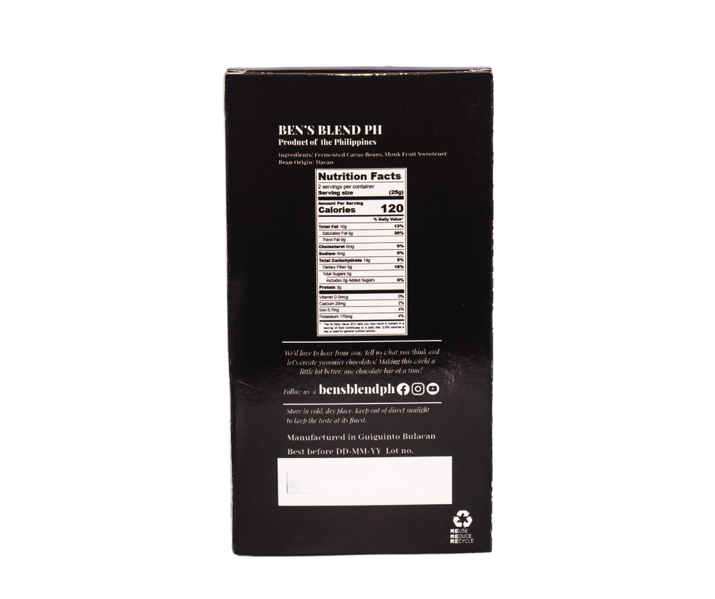 Ben's Blend PH Sugar-Free Dark Chocolate Bar