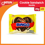 Bingo Cookie Sandwich Vanilla filled Choco 28g x 10