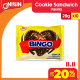 Bingo Cookie Sandwich Vanilla filled Choco 28g x 10