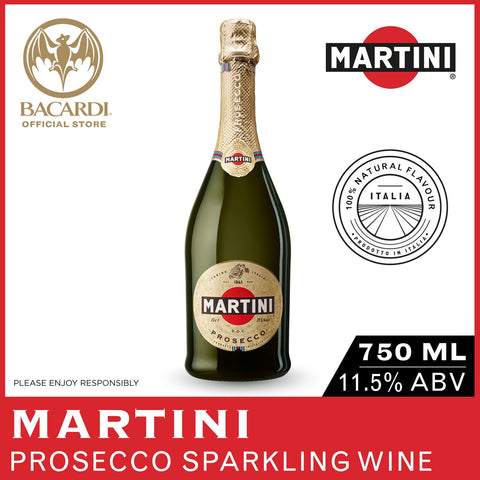 MARTINI Prosecco Sparkling Wine, Dry and Rich Italian Wine, 11.5% ABV, 75cl / 750ml