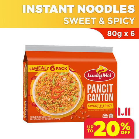 Lucky Me! Pancit Canton Sweet and Spicy  Multipack 80gx6