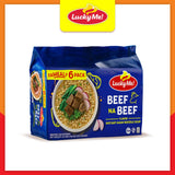 Lucky Me! Instant Noodle Soup Beef na Beef Multipack 55g x 6