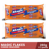 MAGIC Flakes Cheese Crackers 10s x 28g x 2 packs, healthy cracker, snack food, biscuit, grocery item